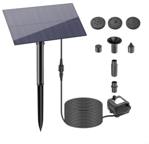 Solar Water Pump for Water Feature,Solar Pumps for Garden Water Features, 5W 5V 180L/h Garden Pond Birdbath Aquarium