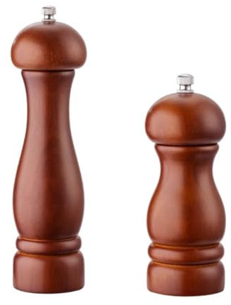 Pepper Grinder Manual Solid Wood Pepper Mill and Salt Mill for Kitchen,refillable Professional Freshly Ground Pepper Grinder Pepper Mill(A+B)