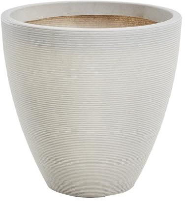 Muddy Hands Decorative Stone Effect Round Plastic Planter Bowl Indoor Home Outdoor Garden Flower Herb Tree Ornamental Plant Pot Water Feature (Stone, Extra Large)
