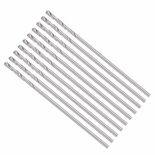 CoCud Drill Bit 0.5mm Cutting Diameter 4241 HSS for Wood 10-Pieces | 118° Cutting Angle Uncoated Bright Versatile Jobber Bits - (Applications: for Drilling Plastic Wood Soft Metal)