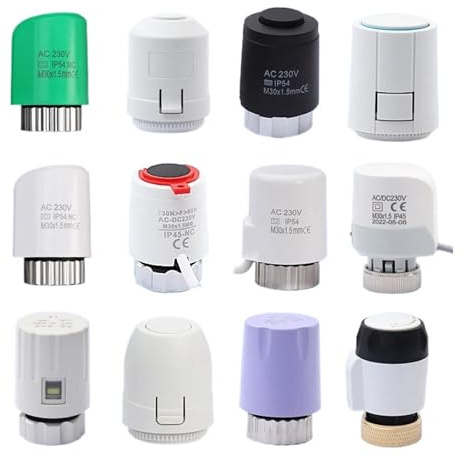 1PCS 230 V NO NC Attuatore Riscaldamento Termostato Collettore Riscaldamento Pavimento Radiatore Valvola Testa Normalmente Aperta e Normalmente Chiusa (A10 NO, 230V NO)