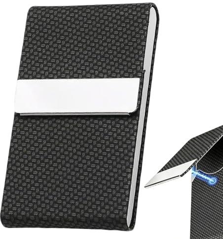 DizemoiQ Visitenkartenetui aus Edelstahl mit Magnetverschluss Business Card Holder Kreditkartenetui Schlanke Visitenkarten Hülle Professionelle Visitenkartenbox für Damen und Herren