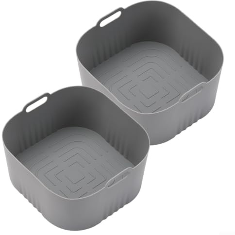 NEIQIUWING 2er-Pack Silikon-Airfryer-Einsätze für Philips HD9252/HD9200/HD9255 – hitzebeständig, antihaft, mit Luftzirkulationsrillen