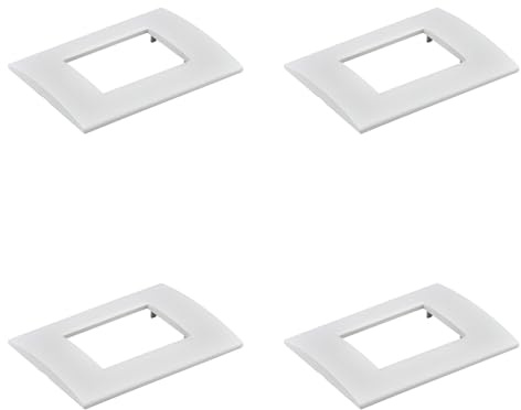 4 Pezzi Placca Plastica Quadrata, 3 Moduli Posti Per Scatola 503, Compatibile Con Bticino Living, Colore Bianco, Serie MBL