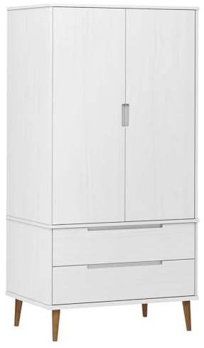 Gecheer Scandinavian Wooden Wardrobe with UV Varnish Finish & Large Storage Space Model350523