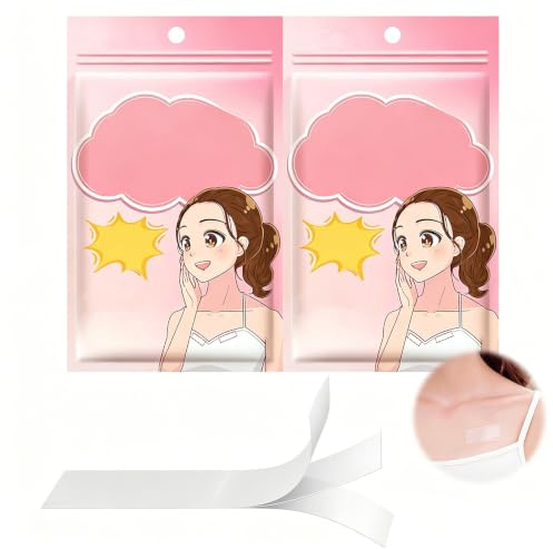 72 Piezas Cinta Doble Cara Ropa y Piel, Fashion Tape Invisible y Extrafuerte para Escotes y Vestidos, Tiras Adhesivas Hipoalergénicas de 85x12mm, Sujetador Adhesivo Sin Residuos, 2 Packs de 36