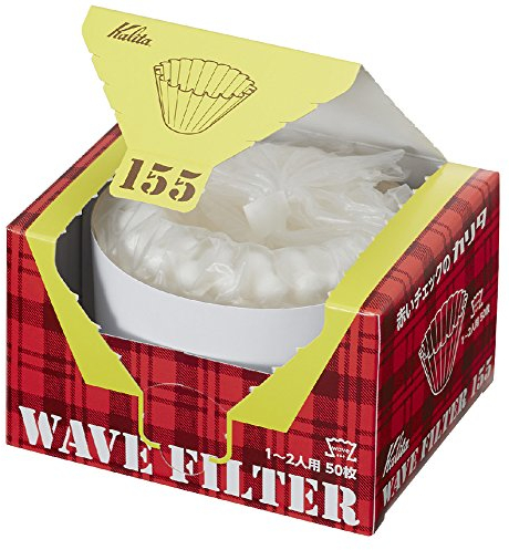 Kalita Wave-Filter KWF-155 Packung mit 50 Blatt Weiß Convenient Box Typ zur Entnahme und Speicherung von 22211 (Japan Import) (155 (1 bis 2 Personen))