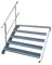Stahltreppe Industrietreppe Aussentreppe Treppe 5 Stufen-Breite 120cm Variable Geschosshöhe 70-105cm mit einseitigem Geländer