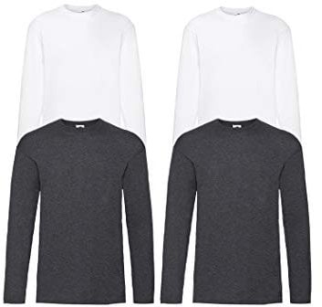 Fruit of the Loom - « Valueweight » - T-shirt à manches longues, 2 blanc foncé, L