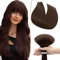 SEGO Haarverlängerung Tape Extensions Echthaar Klebeband 10 PCS Haarteile Glatt 100% Remy Haar Mittelbraun#4 24(60cm)-25g