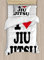 ABAKUHAUS Jiu Jitsu Bettbezugs Set für Einzelbetten, I Love Typography, Milbensicher Allergiker geeignet mit Kissenbezug, 130 x 200 cm, Schwarz
