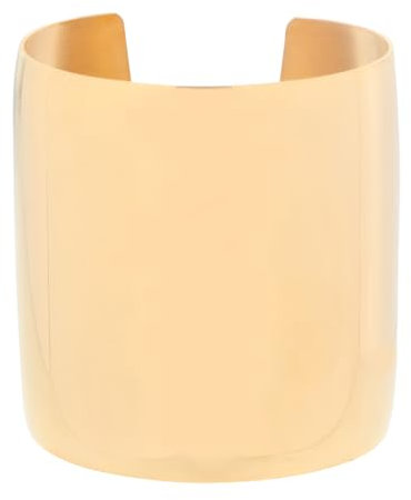 Happyyami Armband aus Edelstahl, glatt, breit, poliert, Schmuck, Armband für Mädchen und Frauen (golden), Edelstahl