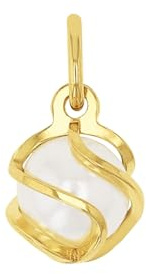 Amor Motivanhänger Damen Anhänger, mit Wachsperle, 1,3 cm, Gold, Kommt in Schmuck Geschenk Box, 9038787