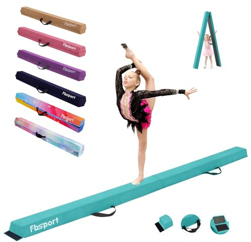 FBSPORT 270 cm faltbarer Gymnastik-Schienenbalken für Kindertraining, Bodenbalken