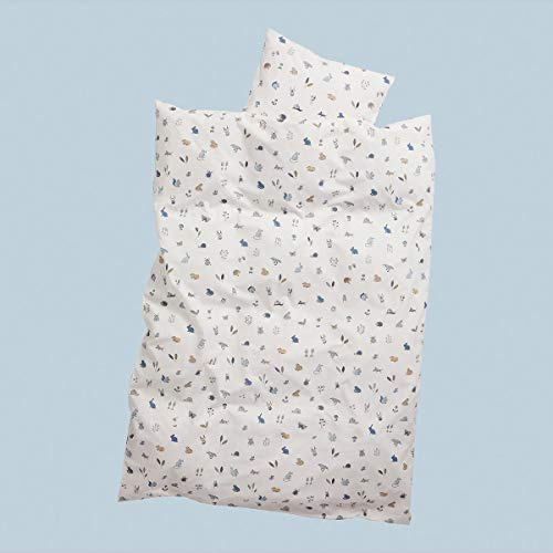 Leander Babybettwäsche 70x100 - Original von Leander passend für Leander, Linea und Luna Babybett - Farbe: dusty blue