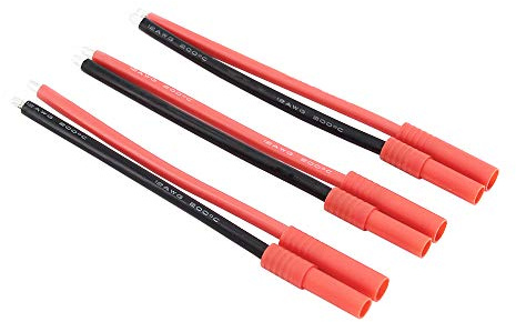BDHI 3pcs HXT 4mm Bullet Connectors & Housing w/ 10cm 12awg Cable for Turnigy(BDHI-30)