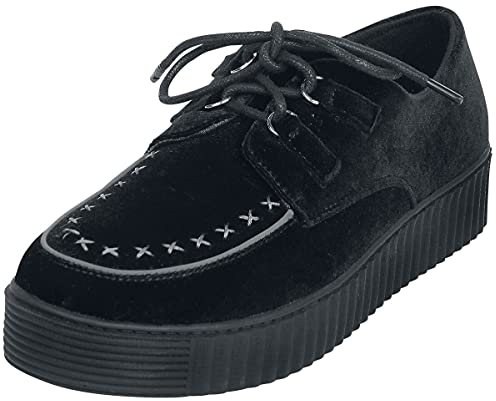 Gothicana by EMP Damen Schwarze Creepers in Samt-Optik EU39