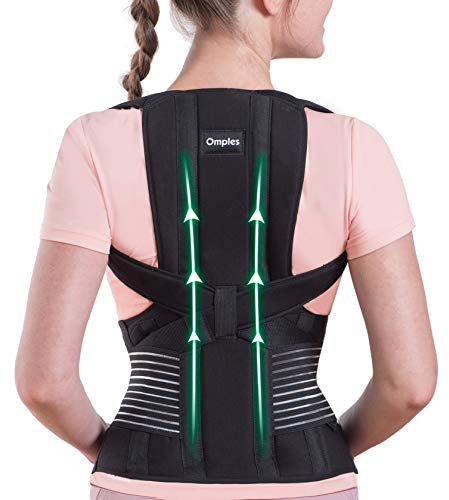 Omples Haltungskorrektur für Damen und Herren, Thorax-Rückenbandage, Geradehalter, Schulterstütze, aufrechter Stütztrainer zur Körperkorrektur und Linderung von Nackenschmerzen, Größe XL (Taille