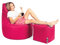 PATCH HOME Patchhome Gamer Kissen Lounge Kissen Sitzsack Sessel Sitzkissen Bean Bag + Würfel/Hocker mit Reißverschluss bereits befüllt (Pink, XXL - Ø80cm Sessel + 35x35cm Würfel)