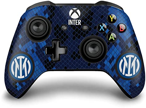 Head Case Designs Licenza Ufficiale Inter Milan Home 2021/22 Kit Crest Vinile Sticker Gaming Pelle Adesivo Compatibile con Xbox One S/X Controller