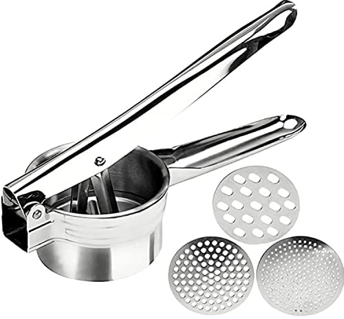 Intirilife Multifonctionnel presse-purée de pommes de terre en acier inoxydable presse-spätzle en Argent pour la cuisine restaurant et la restauration