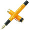 Jinhao 100 Centennial Orange Marble Resin Fountain Pen, Iridium Bent Fude Nib Gold Trim Office Writing Pen
