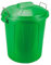 Acan Tradineur - Cubo de basura de plástico con tapa y asas metálicas, contenedor de residuos, papelera, reciclaje, industrial, fabricado en España (Verde, 51 litros)