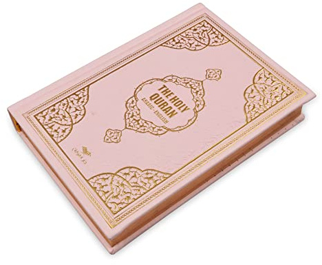 English Translated Quran Book Samtbezogene Yaseen Sura Bag-Größe Book & Kristallgebetskette Set mit Kraft Boxed Perfect islamischen Ramadan Eid Geschenke (Pink)