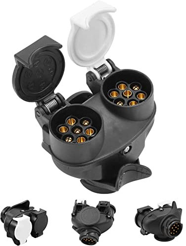 SPARKMOTO 2 in 1 Trailer Converter - 13 Pin to 7 Pin Socket Adapter