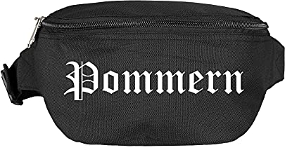 Pommern Bauchtasche - Altdeutsch Bedruckt - Gürteltasche Hipbag Schwarz