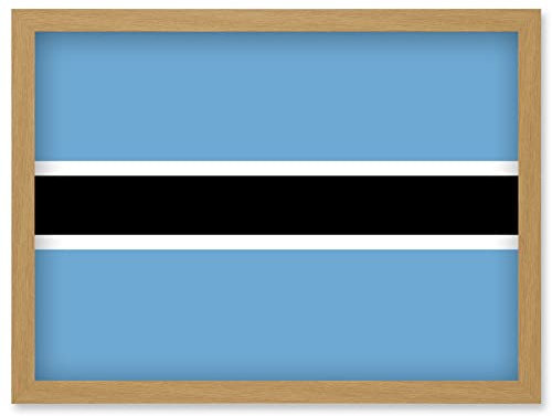 Artery8 Botswana National Flag Patriotic Vexillology World Flags Country Region Poster Artwork Framed Wall Art Print A4