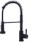 HOTTIST Grifo de Cocina de Alta Presión con Alcachofa Extensible, Arco Alto, Grifo Mezclador de Cocina Giratorio 360°, 3 Funciones de Pulverización, Grifo de Fregadero de Acero Inoxidable, Negro Mate