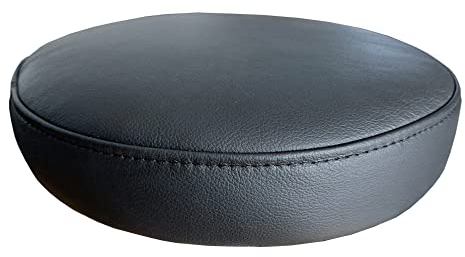 Schwarzes Echtleder Barhocker Ersatzsitz mit 15mm Sperrholz Sitzkissen Lederkissen Rund Sitzpolster fur Barstuhl Barhocker Echt Leder Polster Kissen Sitzauflage Auflage (Durchmessern 34 cm)