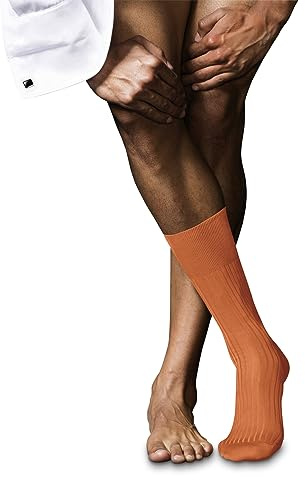 FALKE Herren Socken No. 10 M So Pure Fil d´Écosse Baumwolle einfarbig 1 Paar, Rot Fire 8150, 43-44