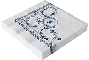 Kunstindustrien Servietten, Motiv Muschel, blau, geriffelt, 40 x 40 cm…