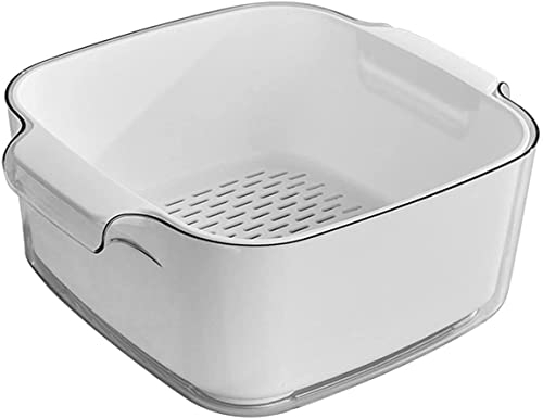 Kitchen Strainer Colander Bowl Set Detachable Sieve Container Multi Use Kitchen Gadget, White