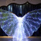 OROMYO Alas LED Isis de 360 grados LED para adultos,con varillas telescópicas de 20 a 100 cm,alas de mariposa para niños,para danza del vientre,espectáculo de escenarios,carnaval (adultos,blanco)
