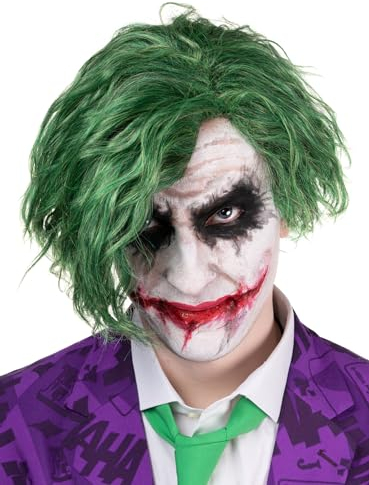Verbrecherclown Perücke - Böser Harlekin - Joker - Kostüm-Zubehör Karneval, Halloween & Motto-Party