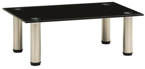 Youuihom TV-Tische, HiFi-Schränke, TV-Möbel, TV-Media-Konsole, TV-Tisch Schwarz 40x35x17 cm Hartglas Geeignet für Wohnzimmer, Schlafzimmer, Hotel, B&B, Audiovisuelles Zimmer