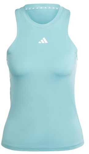 adidas Women's AEROREADY Train Essentials Regular 3-Stripes Tank Top, Mint ton/White, XL