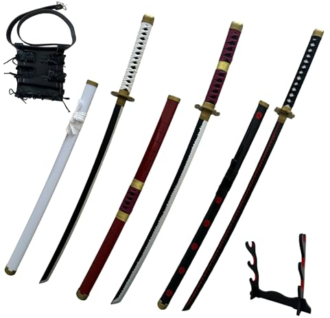 Espada de Anime para Cosplay - Espada Demon Slayer de 41 Pulgadas con Soporte para Espada y cinturón Katana Réplica de Espada Cosplay Anime Textura Original Escenario y Regalo