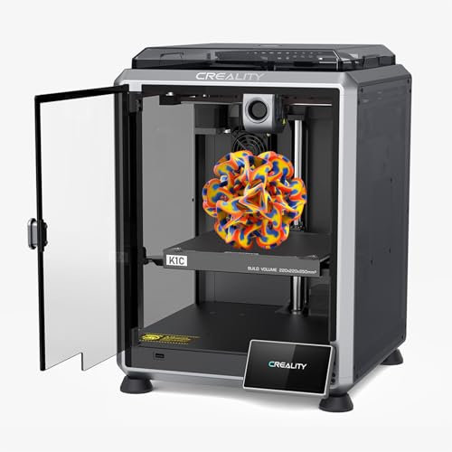 Creality K1C 3D Printer High Speed with 600 mm/s, Equipped Al Camera 3D Printer Suitable for Carbon Fiber 3D Printing 3D Models, Clog-Free Extruder Kit, Quick-swap Tri-metal Nozzle, Cooling Trio