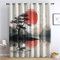 Vorhänge Japanischer Stil - Japanischer Stil Fenster Gardinen mit Ösen, Vorhang Blickdicht Verdunklungsvorhänge Thermovorhang für Wohnzimmer Schlafzimmer Deko 2er Set, H 245 x B 140 cm V-&273