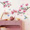 Removable One Piece Wall Sticker - Pink Personalised Wall Sticker Flower Vine Wall Decals Hanging Floral Tree Branch Birds Wall Stickers 1416