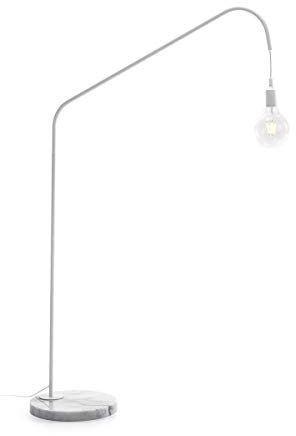 LAMPARA DE PIE 80X30X142 MARMOL BLANCO/METAL BLANCO
