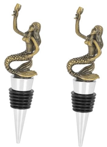 PRETYZOOM 2st Vakuum-weinverschluss Vakuum-flaschenverschluss Kreativer Flaschenverschluss Maschine Weinflaschenverschluss Weinflaschenkorken Süße Weinstopper Fisch Die Golden Zinklegierung