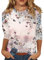 Generisch Angeln Angebote,Tshirt Weiss Sweatshirt Damen Große Größen Damen Bluse Mit Blumenmuster,Lässige 3/4 Ärmel Weiches Material Für Frühling Und Sommer （Pink，3XL）