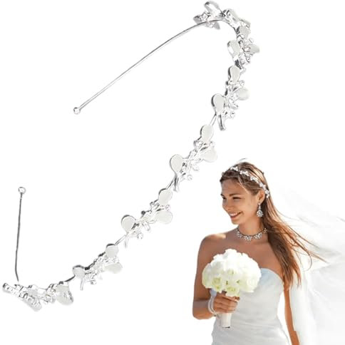 ZORVUJI Elegante Accessorio per Capelli Argento Diadema Cerchietto - Cerchietto da Sposa, Accessorio per Capelli Dirndl, Accessorio per Comunione, Accessori per Matrimonio Donne Ragazze
