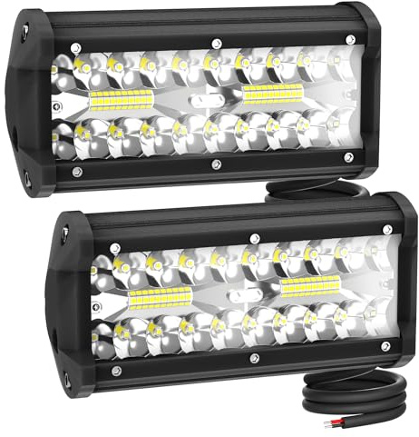 FIVMEN 2x LED Arbeitsscheinwerfer 120W 10V-30V IP65 Wasserdicht Zusatzscheinwerfer Scheinwerfer Rückfahrscheinwerfer für Auto Offroad Traktor Bagger Kaltweiß