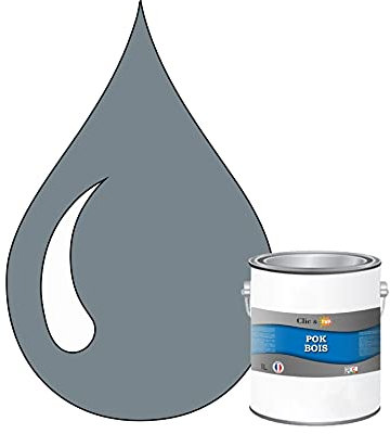 POK Peinture extérieure bois - Résistante aux intempéries BOIS - 1L - RAL 7000 Gris petit-gris